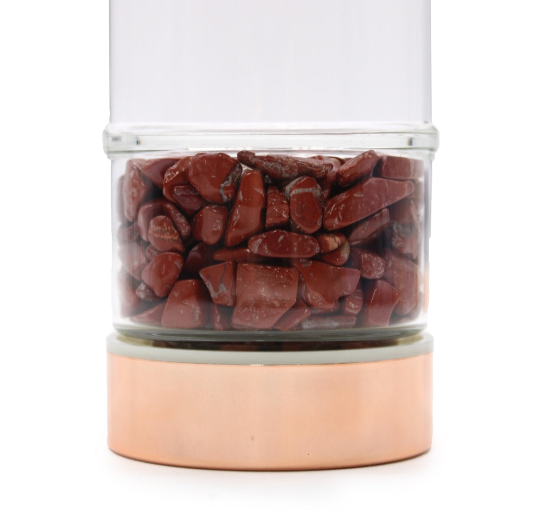Crystal Glass Tea/COFFEE Infuser Bottle - Rose Gold - Onyx