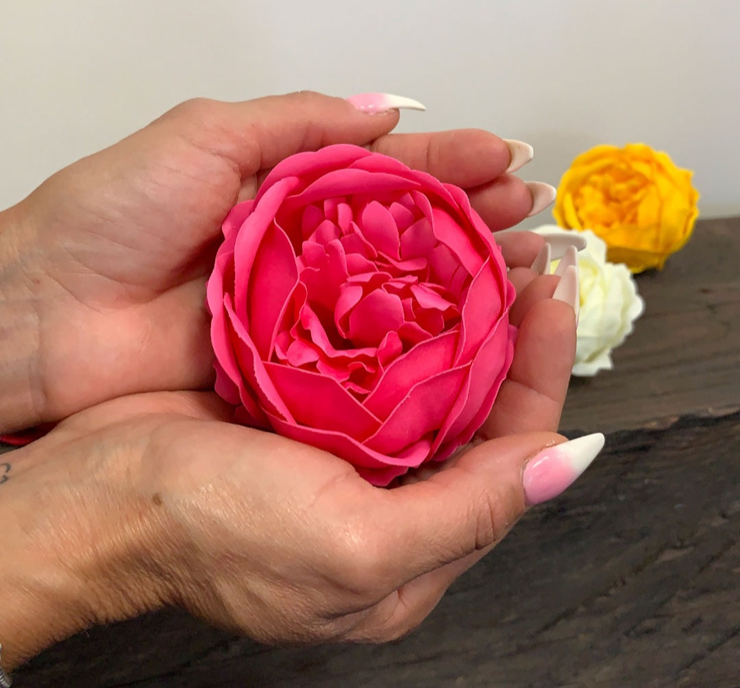 16x Pink Peony Flower Soap - Ext Large Pink