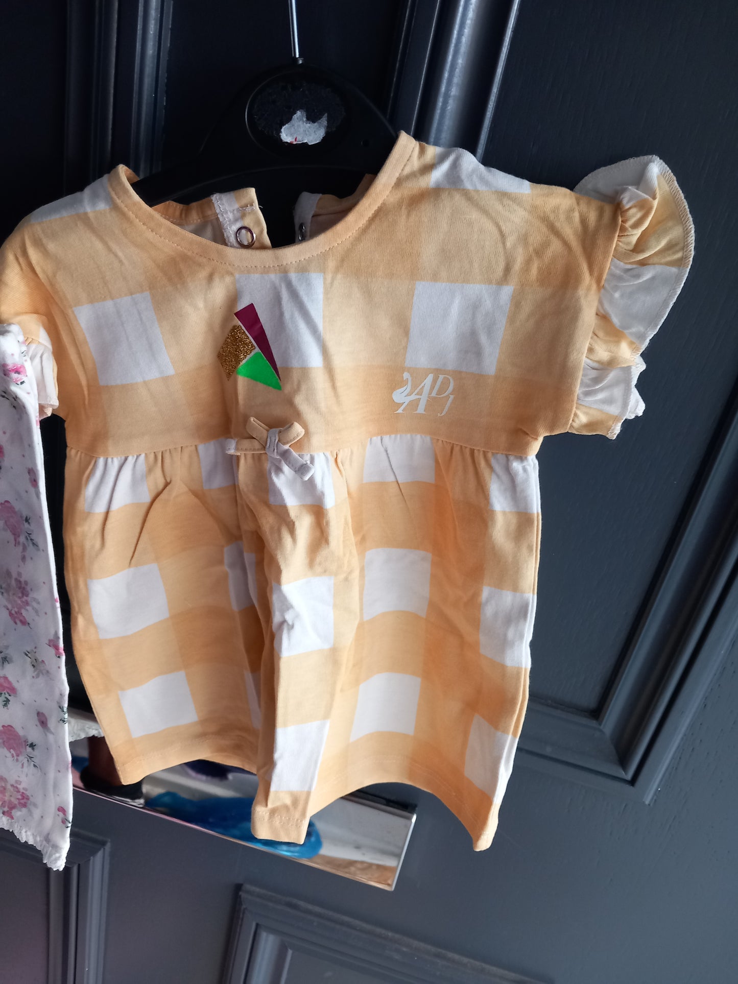 0-3 MTHS BABY YELLOW CHECKED  DESIGNER SET 2 CHOICES TO CHOOSE FROM