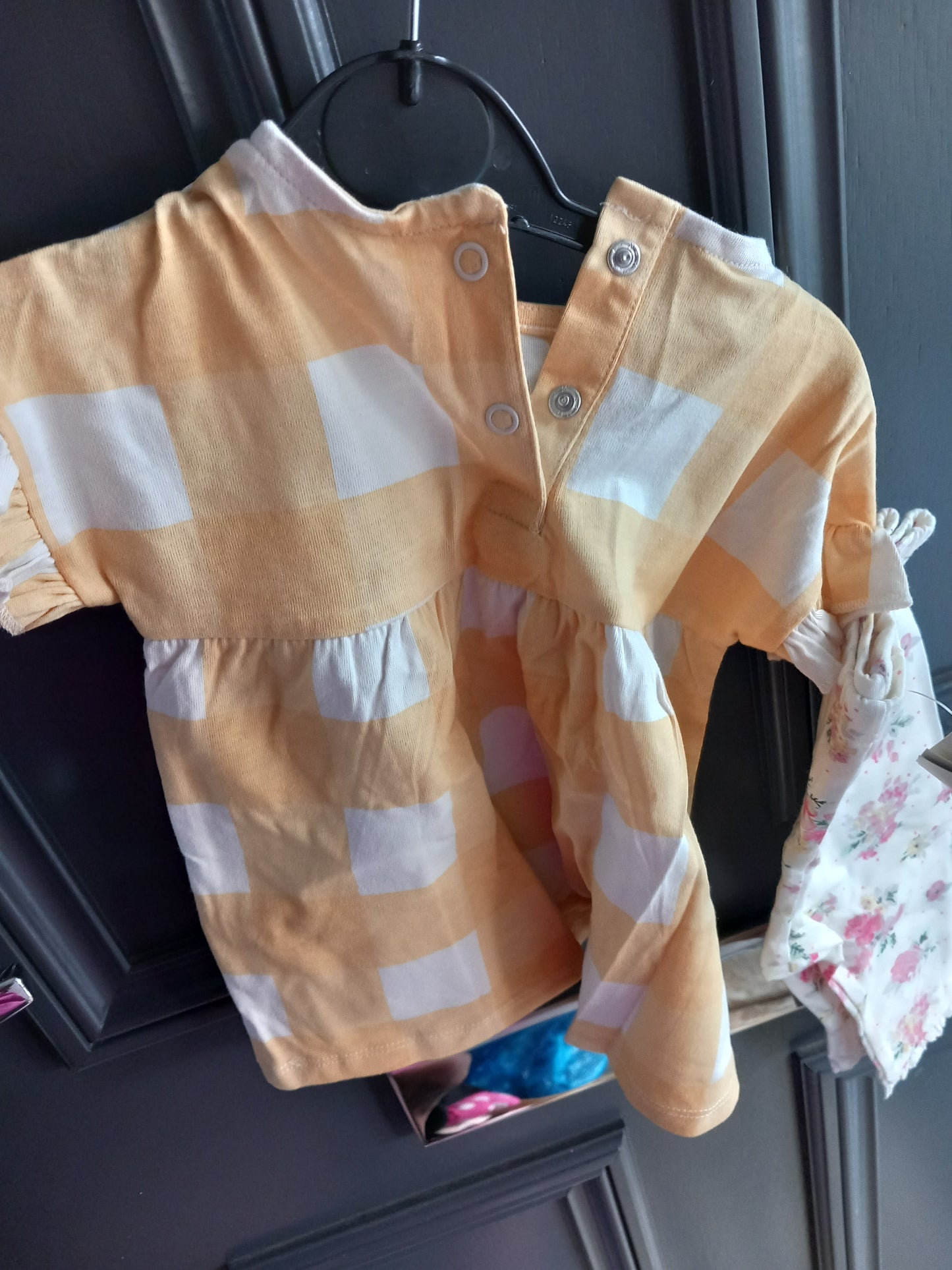 0-3 MTHS BABY YELLOW CHECKED  DESIGNER SET 2 CHOICES TO CHOOSE FROM