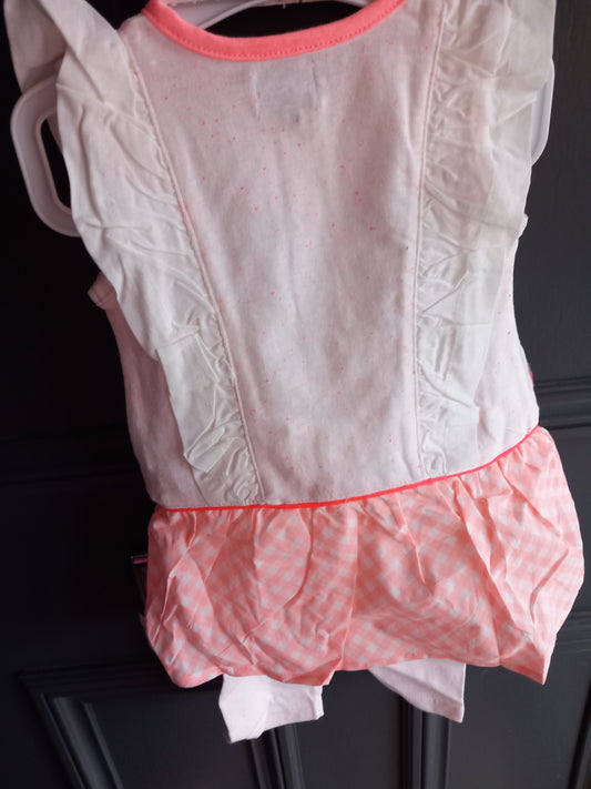 BABY WHITE AND PINK OUTFIT SET