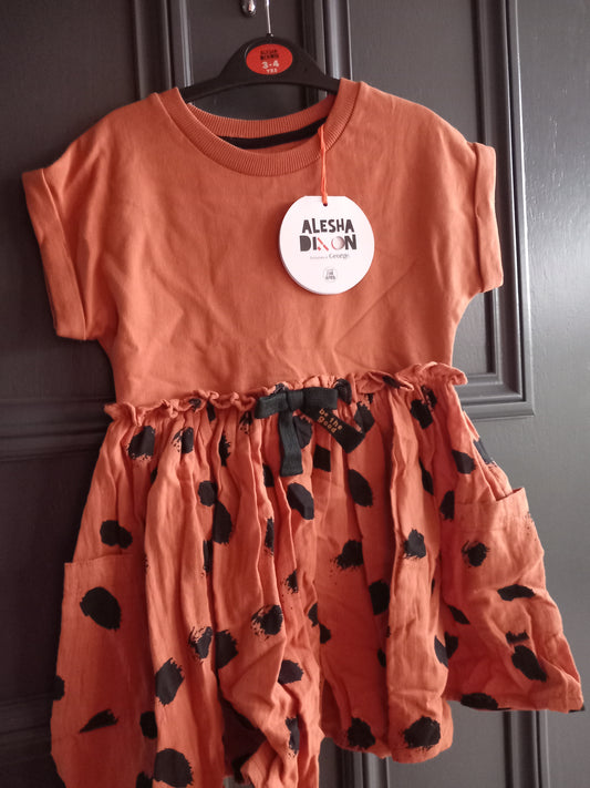 BABY BROWN POLKADOT DRESS