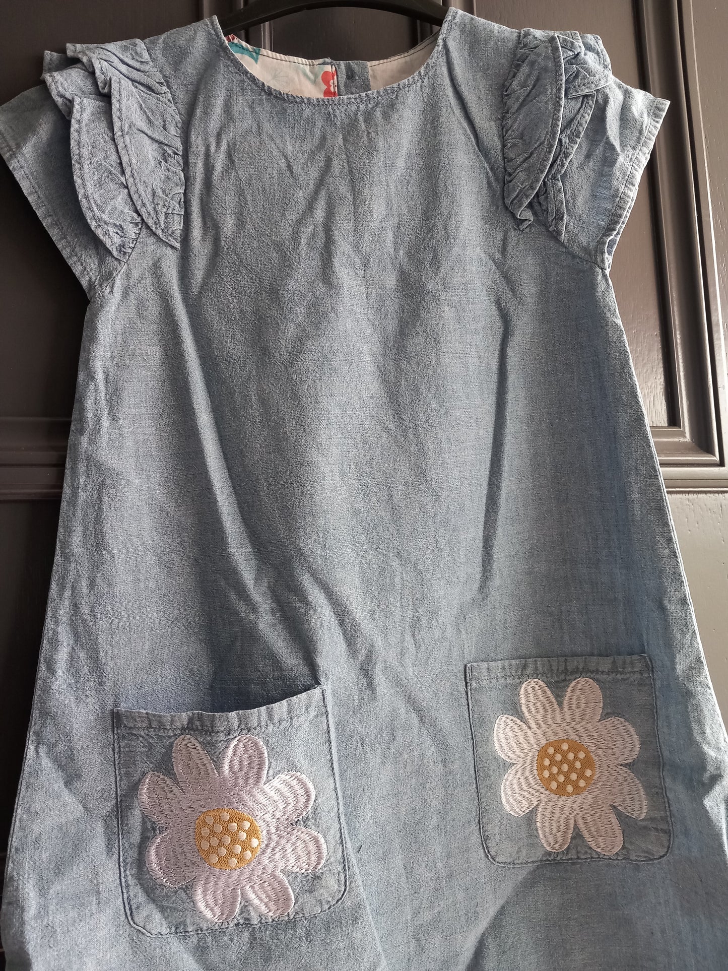 BABY FLOWER DENIM DRESS