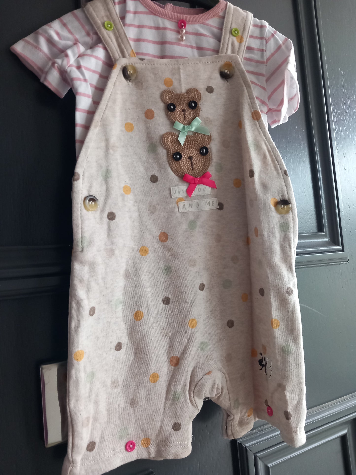 BABY TEDDY AND MUMMY TEDDY DUNGAREES