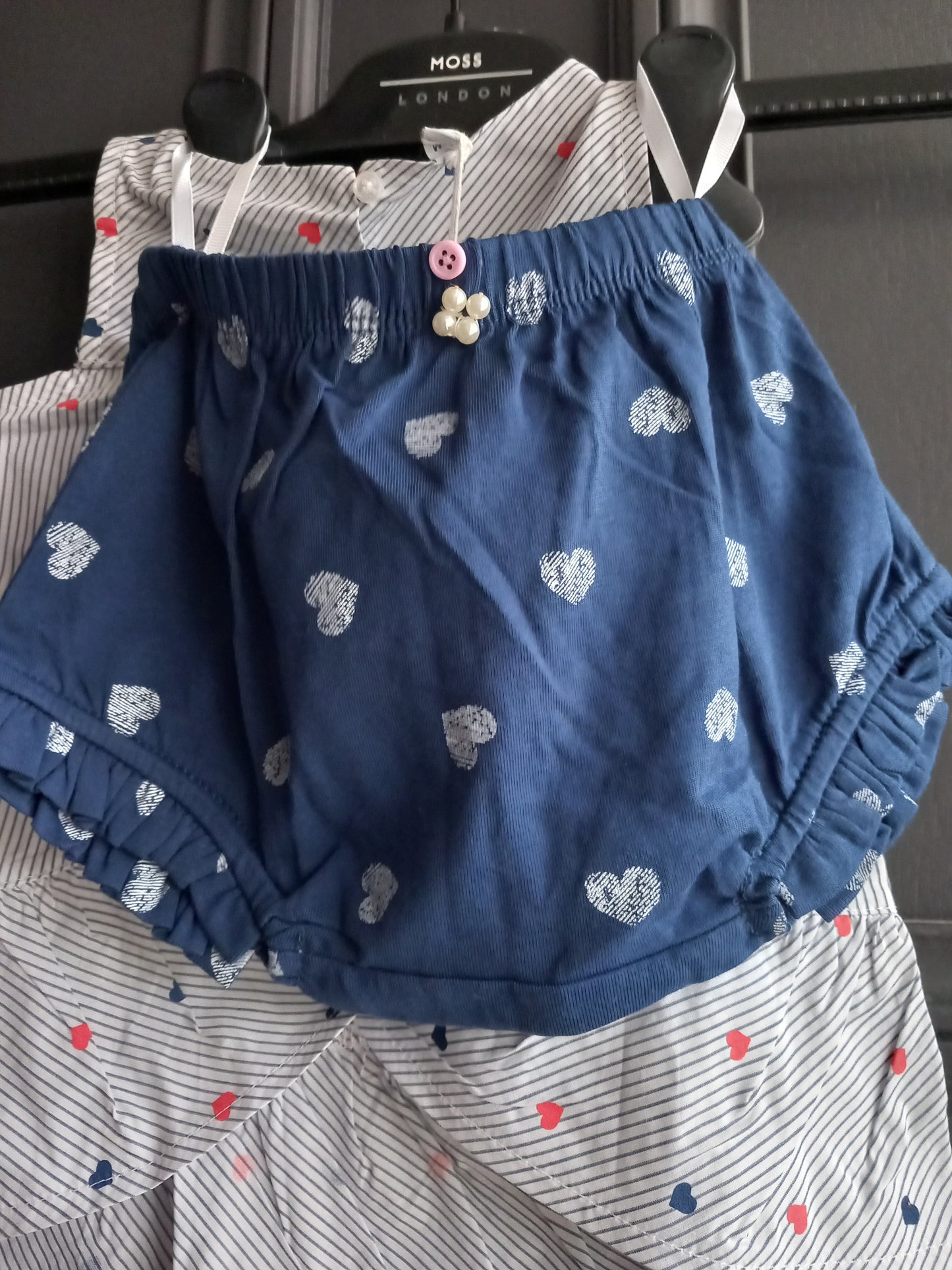BLUE HEART PRINT TWO PIECE SEA BABY