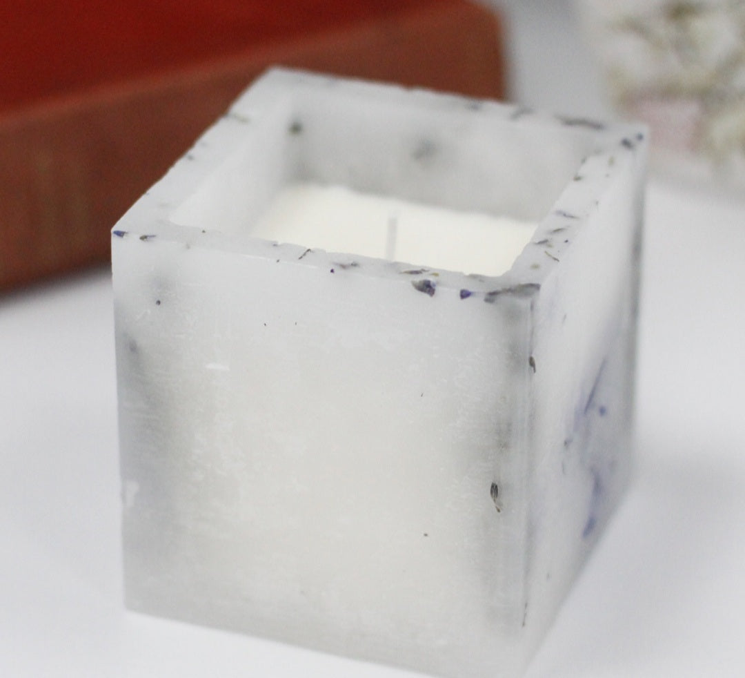 Enchanted Large Square Lavender Candle