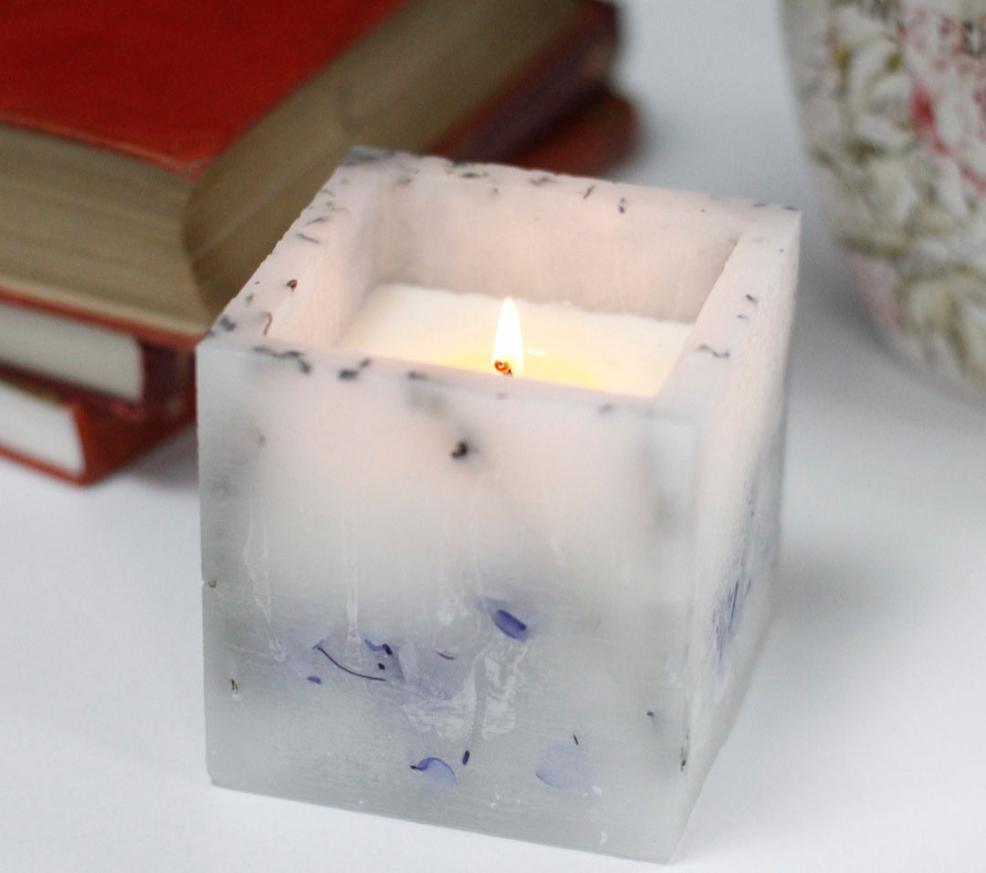 Enchanted Large Square Lavender Candle