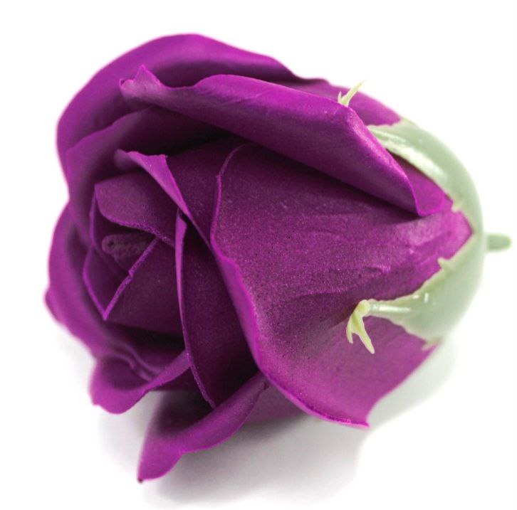 24 ROSE HEADS FLOWER Soap Bouquet Box - Medium Size Rose - Deep Violet