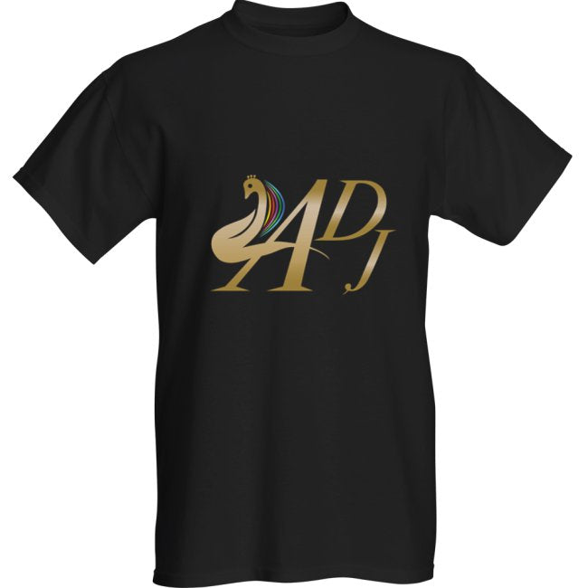 GOLD ON BLACK T SHIRT PLAIN BACK