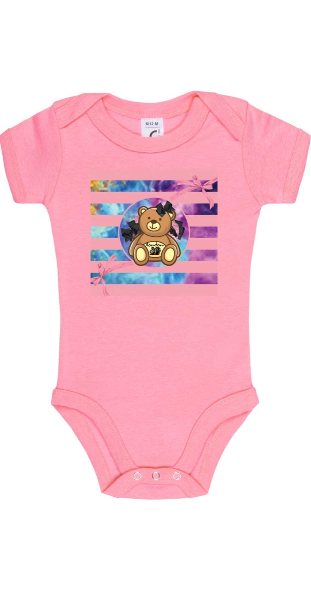 DESIGNER PINK STRIPES  BABY/KIDS ONESIE