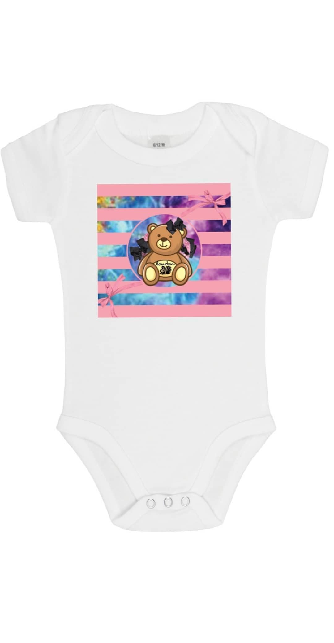 DESIGNER PINK STRIPES  BABY/KIDS ONESIE