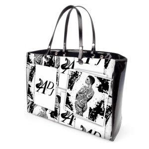 BLACK AND WHITE CUSTOM DESIGNER HAND BAG