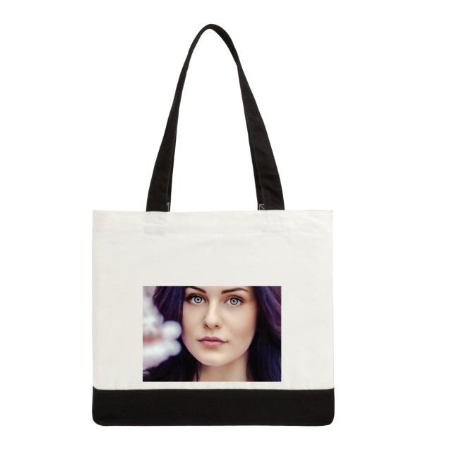 DESIGNER TOTE BAG PURPLE VIVID ART