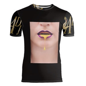 YELLOW LIP DRIBBLE DESIGNER SLIM FIT T-Shirt